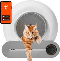 BOME Zelfreinigende Kattenbak - Met App en Touchscreen - 65L - Zilver/Wit