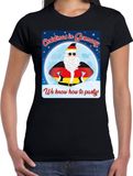Bellatio Decorations Fout Duitsland Kerst t-shirt / shirt - Christmas in Germany we know how to party - zwart voor dames - kerstkleding / kerst outfit XL