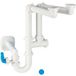 Vidage évier 2 cuves, tubulure gain de place avec siphon et prise lave-linge