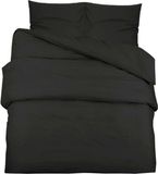 vidaXL Dekbedovertrekset lichtgewicht 200x200 cm microvezel zwart