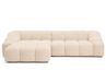 Mobilier Ava Hoekbank, omkeerbaar, 4-zits, gestructureerd fluweel, beige