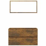 vidaXL Ensemble de meubles de salle de bain 2 pièces Bois d'ingénierie Chêne fumé