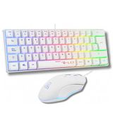 The G-Lab Combo Hydrogen Gaming-toetsenbord en -muis, wit, QWERTY ES | Gaming-toetsenbord 60% + RGB-gaming-muis, compact formaat, wit, compatibel met PC/PS4/PS5