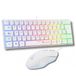 The G-Lab Combo Hydrogen Gaming-toetsenbord en -muis, wit, QWERTY ES | Gaming-toetsenbord 60% + RGB-gaming-muis, compact formaat, wit, compatibel met PC/PS4/PS5
