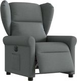 vidaXL Fauteuil elektrisch verstelbaar stof donkergrijs