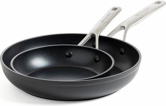 KitchenAid Forged Aluminium Bakpannenset - 2-Delig - 20cm & 28cm - Zwart