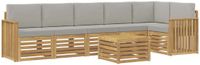 vidaXL - Buiten - bank - set - 7 - st - Wit - en - Lichtgrijs - Polyester