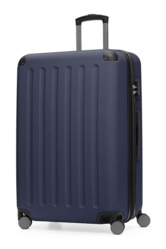 HAUPTSTADTKOFFER - Spree - harde koffer met 4 dubbele wielen, trolleykoffer, uitbreidbare reiskoffer, 75 cm, 119 liter, Donkerblauw
