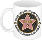 Bellatio Decorations Naam mok Keano - wit - Most Brilliant - keramiek - 300 ml - collega beker - cadeau