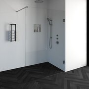 Saniclass Create inloopdouche 140x200cm profielloos met antikalk en 8mm veiligheidsglas geborsteld RVS 4JC1-140g