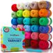 CRAFTWIZ 100% acrylgaren voor haken en breien, 30 x 20 g strengen van # 4 kamgewicht, 1100 meter zacht garen, perfect voor amigurumi en andere kleine knutselprojecten
