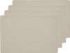 Zeller Placemats lederlook - 6x - creme - 45 x 30 cm - kunstleer - onderlegger