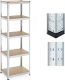 Relaxdays Stellingkast - 500 kg - 180x60x45 cm - Verzinkt Staal - Garage - Zilver