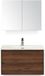 BES LED Dante Badmeubelset 80 cm - Walnoot - Keramische Wastafel Wit Cover met Spiegelkast
