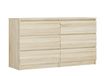 3E 3xE living.com Sonoma-eikenhout Kommode met 6 lades, 138 x 78 x 39 cm