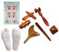 Merkloos Houten massagestok - Reflexzonemassage - 4-weg multitool