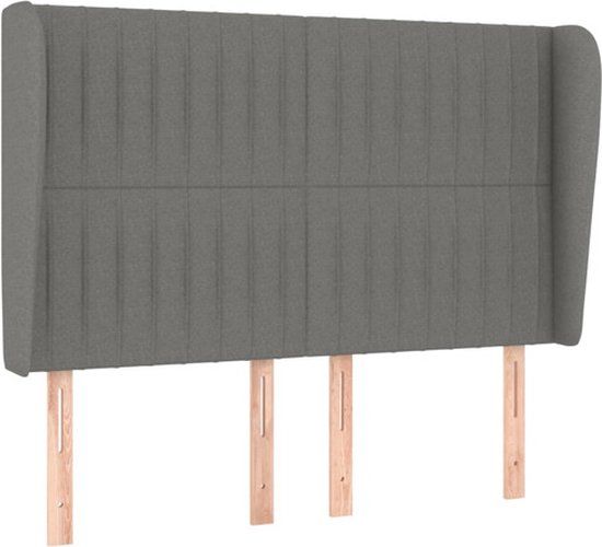 vidaXL Hoofdbord - Stof - Donkergrijs - 147x23x118/128 cm