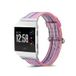Qubix - Bracelet compatible Fitbit - Bracelet en TPU adapté au Fitbit Ionic - Fuchsia / Argent