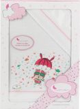 Flanellen Interbaby Beddengoed Parachute 106 Cm Katoen Wit/roze 3-delig