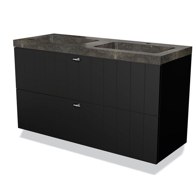 Maxaro Badkamermeubel 120cm Modulo Mat Zwart Blue Stone