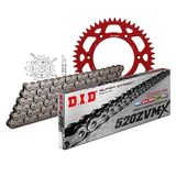 Kettingset DID Kettingset Alu 520ZVM-X / 110 klinknagel slot rood voor Honda XR R 650 cc Bj. 2000-2007
