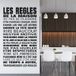 Sticker mural citation Règles De La Maison - 87x151 cm - Noir