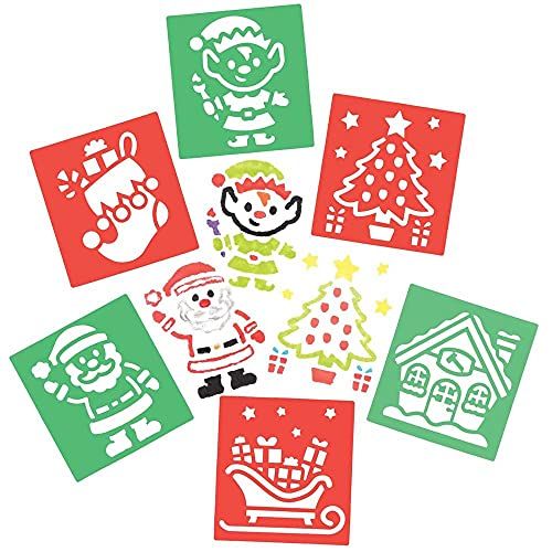 Baker Ross FE885 Kerstman werkwinkel stencils - pak van 8
