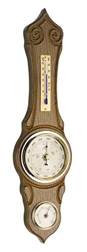 TFA Weerstation massief eiken, rustiek/goud, 43 cm