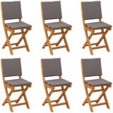 vidaXL Bistrostoelen voor buiten 6 stuks Donkergrijs Massief Acacia Hout