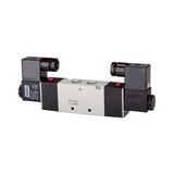 Riegler 5/2-wegventiel, elektropneumatisch, »4 V«, bistabil, G 1/4, 230 V, 50 Hz, werkdruk 1,5-8 bar, temp. -20 °C tot 70 °C, 850 l/min