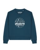 Watapparel Sweatshirt 'Mountains By Night' petrol / wit