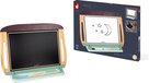 Janod Schoolbord - Draagbaar Groot Krijtbord/Whiteboard - Inclusief Krijtjes en Stift - Vanaf 3 Jaar