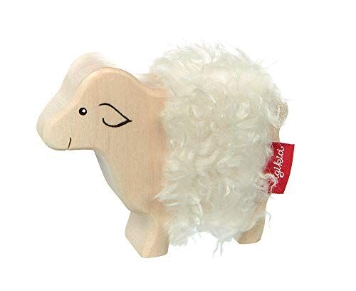 Sigikid Cudly Wudly Schaap - Houten Babyspeelgoed - 3+ jaar - Natuur/Wit