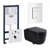 GROHE QeramiQ Dely Swirl Toiletset - Mat Zwart