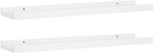 Merkloos Set van 2 Wandplanken voor Foto's en Decoratie MDF Wit