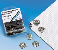 WEDO Hoekclips, van glanzend metaal, 100 stuks, Zilver