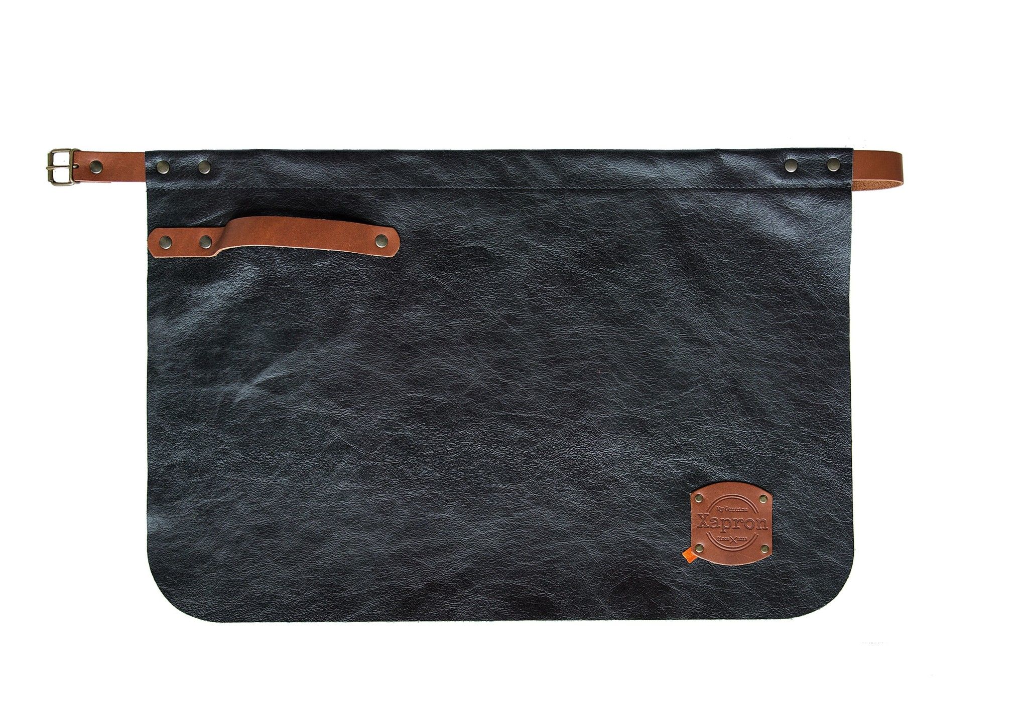 Xapron Leren Schort New York Zwart | 8719558543380