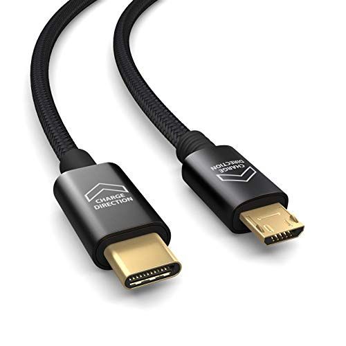 PAXO USB-verbindingskabel - USB type C naar MICRO USB - 1m - Zwart
