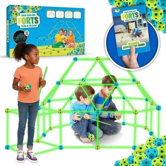 Joya Creative 130pcs Bouw je Eigen Fort - Glow in the Dark Constructiespeelgoed