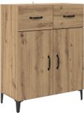 vidaXL Dressoir Artisan Eiken Bewerkt Hout 34 x 90 cm