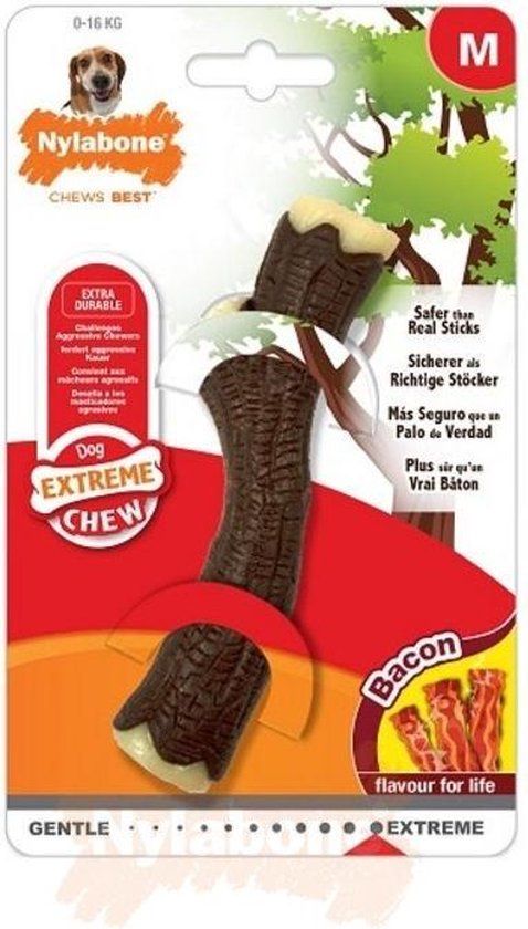 Nylabone Extreme kauwbot houten stok met baconsmaak - X-Large