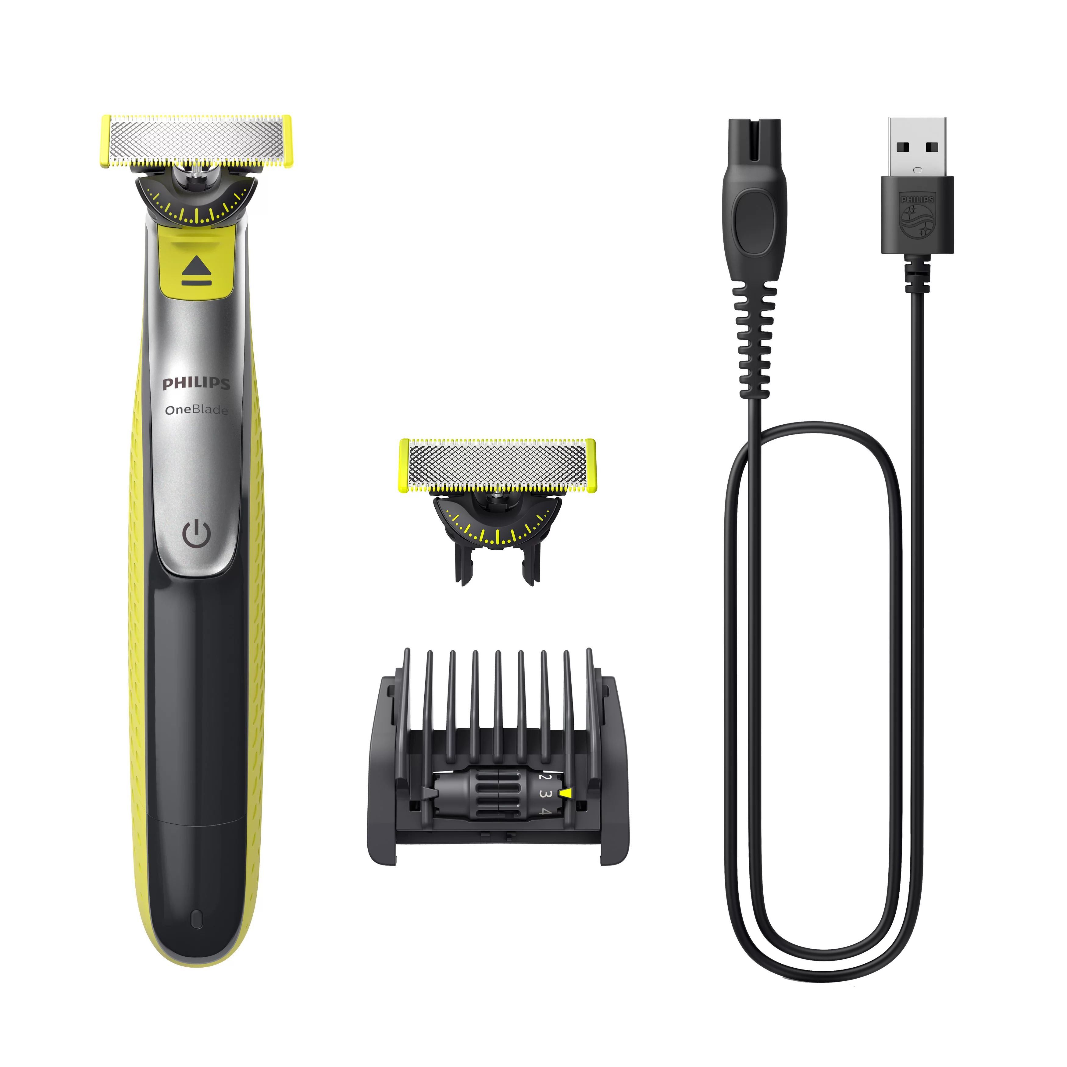 Philips OneBlade 360 QP2734/30 - Elektrisch scheerapparaat/baardtrimmer met 360-mesjes, verstelbare kam en beschermkap