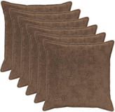 vidaXL Taie d'oreiller 6 pièces Brun clair 60 x 60 cm Fausse fourrure de lapin