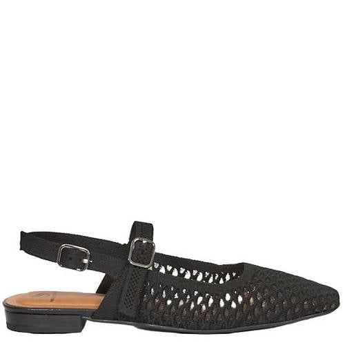 Miss Elastic Bella slingback loafers zwart