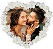 Zep Metalen Fotolijst met Bloemen Pucini Wit / Zilverkleurig voor foto 10x10