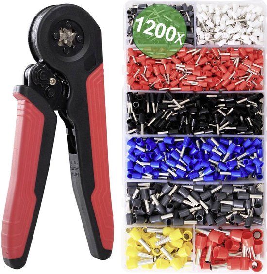 Quadrios 24C531 Assortiment adereindhulzen 0.5 mm², 0.75 mm², 1 mm², 1.5 mm², 2.5 mm², 4 mm², 6 mm², 10 mm² Deels geïsoleerd 1200 stuk(s)