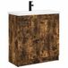 vidaXL Badkamermeubel Set Gerookt eiken 56 x 37,5 x 81 cm Bewerkt hout