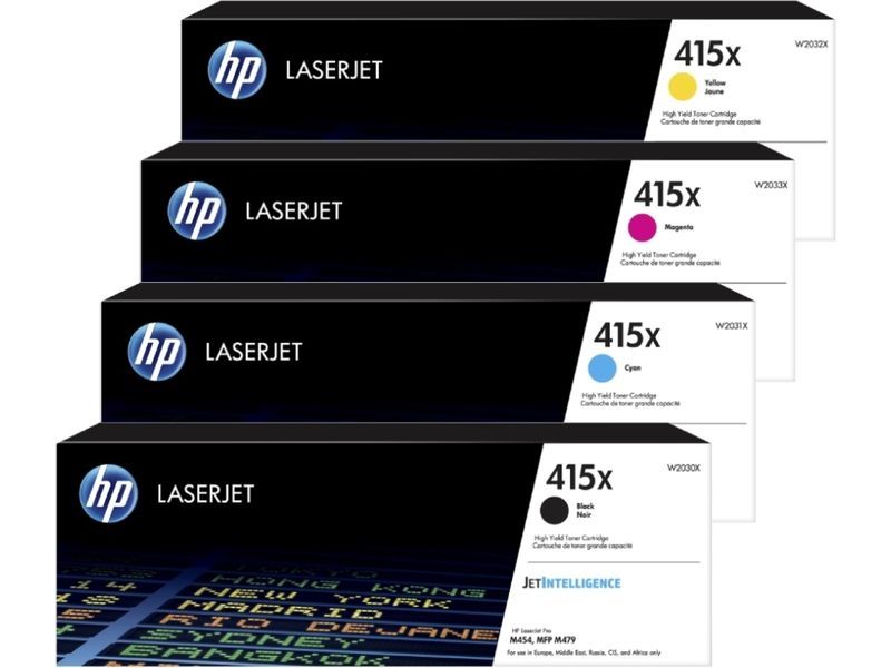 HP Toner 415X (W2030/31/32/33X) 4-kleuren Multipack Hoge capaciteit