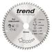 Trend Wood cirkelzaagblad, 254 mm diameter, 30 mm boring, 60 tanden, 2,4 mm snijvoeg, +10° haak, TCT, fijn oppervlak, CSB/25460