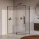 Brauer Stellar Douchecabine met Draaideur - Helder Glas - 140x100x200 cm - Omkeerbaar - incl. Glascoating - PVD Gunmetal Geborsteld